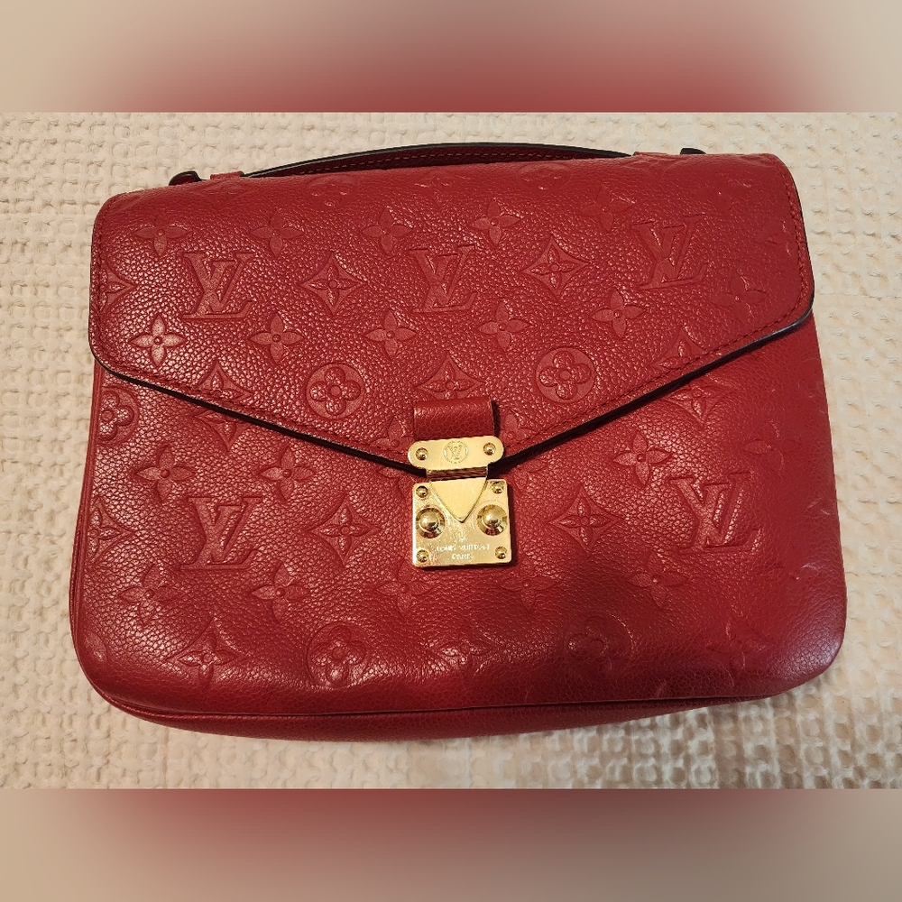 Louis Vuitton Empriente Pochette Metis Red Embossed Leather Bag Retail $8000